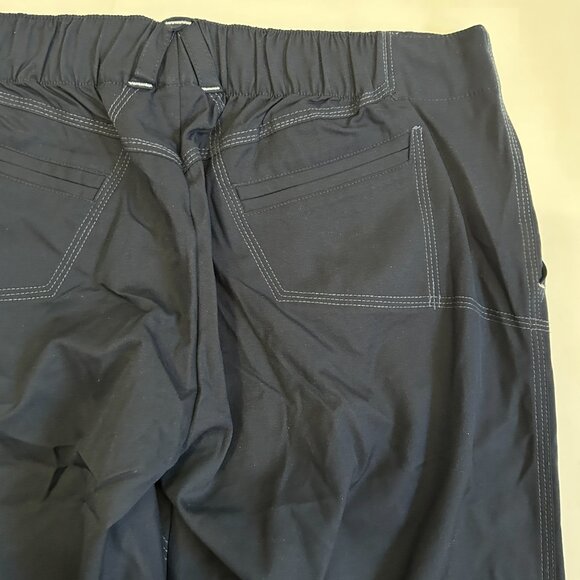 Vintage Nike Roll Up Capris Pants Womens L Navy Blue Tie cargo pocket Wide leg - Picture 10 of 12